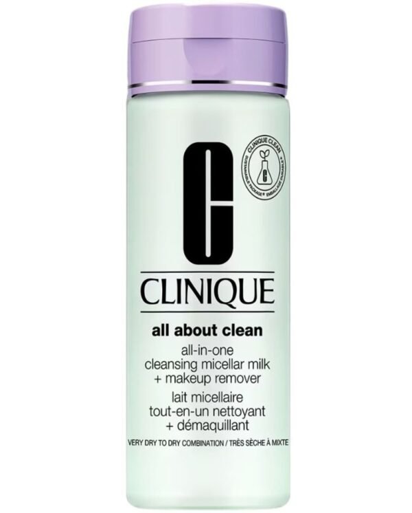 Clinique All About Clean All-in-One Cleansing Micellar Milk Plus Makeup Remover Very Dry to Dry Combination Clinique All About Clean All-in-One Cleansing Micellar Milk Plus Makeup Remover Very Dry to Dry Combination