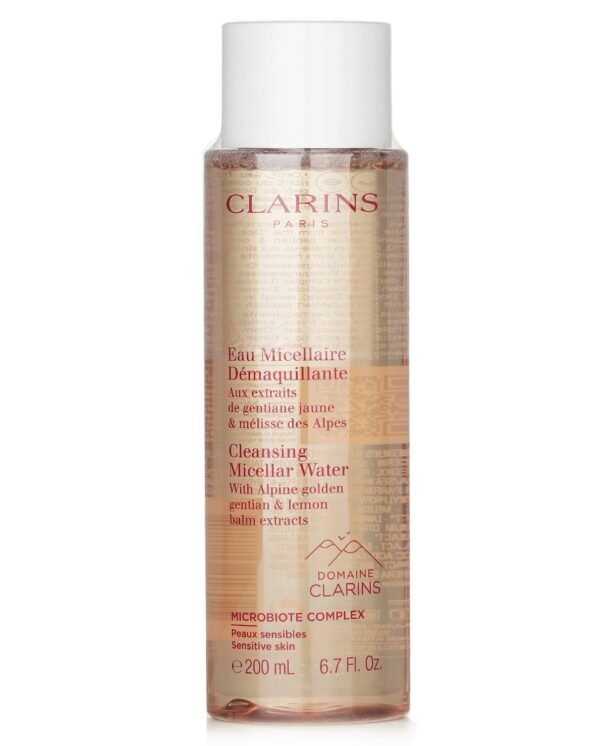 Clarins Cleansing Micellar Water with Alpine Golden Gentian and Lemon Balm Extracts for Sensitive Skin Clarins Cleansing Micellar Water with Alpine Golden Gentian and Lemon Balm Extracts for Sensitive Skin