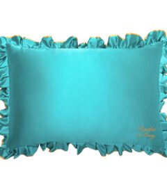 Drowsy Breakfast at Drowsy Turquoise Silk Pillowcase