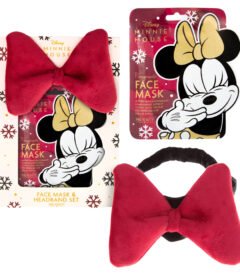 Mad Beauty Disney Minnie Burgundy Face Mask and Headband Set
