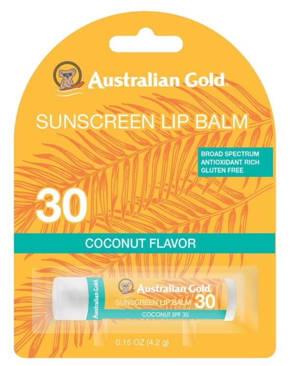 Australian Gold SPF 30 Lip Balm Blister - Coconut Scented Australian Gold SPF 30 Lip Balm Blister - Coconut Scented