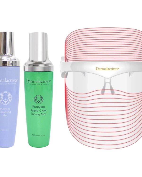 Dermalactives Purifying Apple Cider Toner Mist Plus Purifying Cleansing Gel Plus 7-in-1 Light Therapy LED Mask Dermalactives Purifying Apple Cider Toner Mist Plus Purifying Cleansing Gel Plus 7-in-1 Light Therapy LED Mask