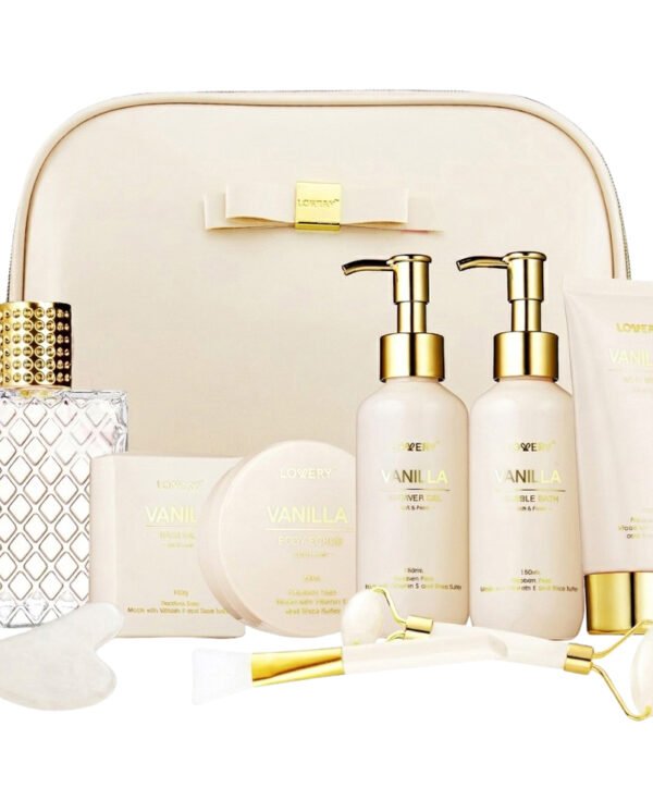 Lovery Vanilla Scented Beauty Body Care Cosmetic Bag Set