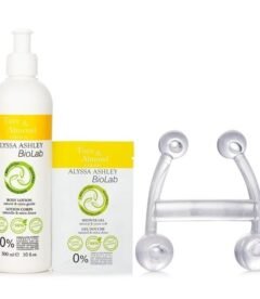 Alyssa Ashley Biolab Tiare and Almond Body Lotion Plus Shower Gel Plus Massager