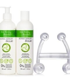 Alyssa Ashley Biolab Aloe Vera and Bamboo Body Lotion Plus Shower Gel Plus Massager